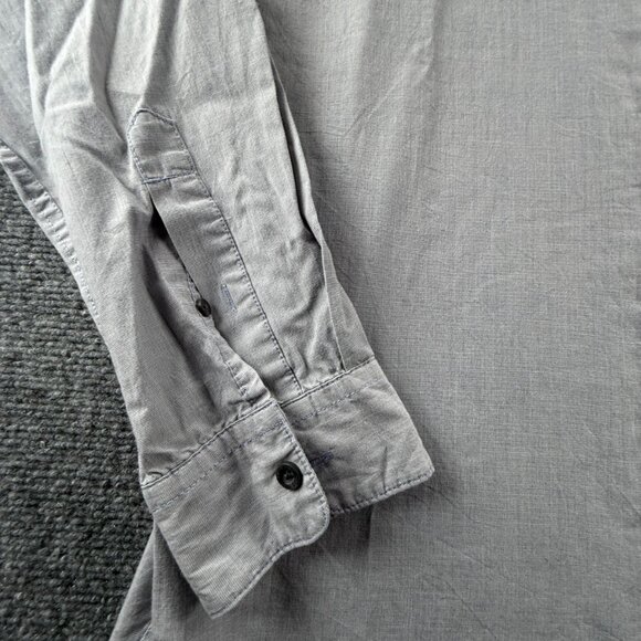 Quiksilver Button-Down XL Cotton Polyester Modern Gray Skate Shirt Mens Solid - Picture 4 of 13